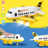 Dwi Dowellin Construction Toy Airplane Set with Play Mat, Excavator, Bulldozer, Mixer, Dumper Truck, Forklift, Crane,