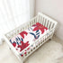 CZXW 52" 28" Hawaiian Floral Red White Crib Sheets Fitted x Natural Cotton Soft & Breathable for Baby Crib Mattress