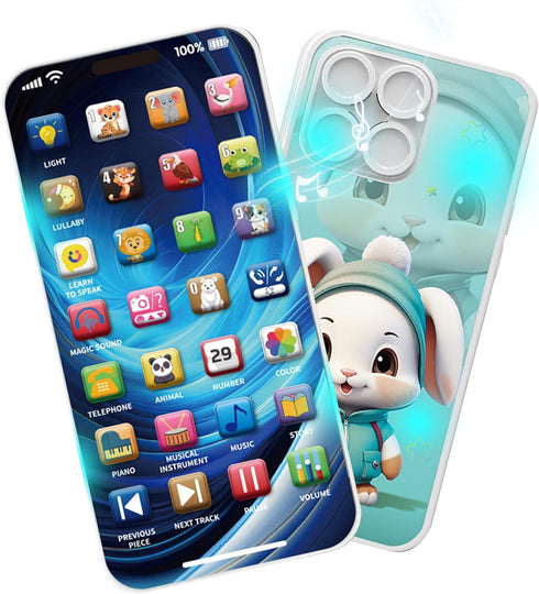 lebowen Cell Phone ToyMultifunctional, Music, Lullaby, Lights, Early Learning & Teaching, USB Charging,