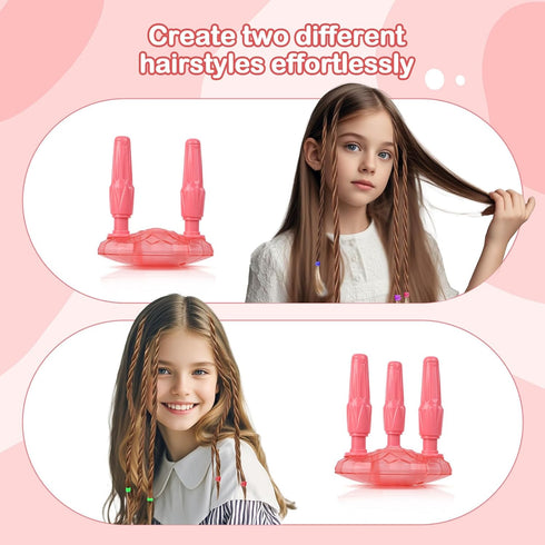 Set, 5 6 7 8-12 Automatic Hair Braiding Machine DIY Hair Salon Toys for Girls with Braider, Beads, Wig & Accessories