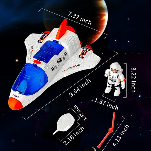 5-8 Wbzle Spaceship Shuttle Toy with Astronaut Figure - Fun Rocket Ship Space Toys for Kid, Space Toy for Boys Planet