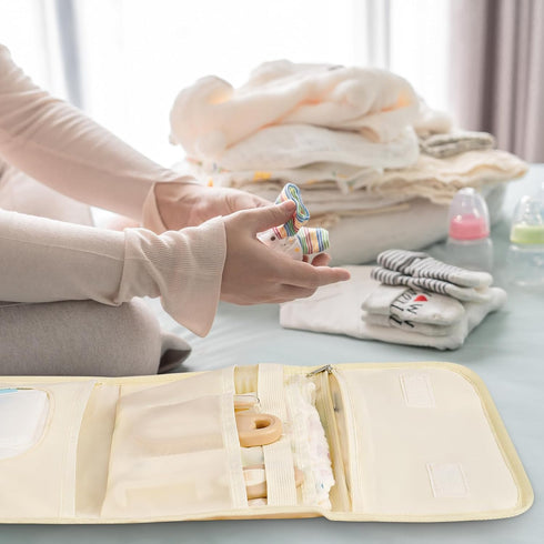 Compact Diaper Bag Organizer - Foldable Baby Travel Pouch for Moms