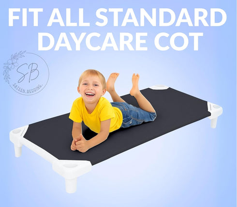 Store 2 Pack 22" 40" 4 Dark Grey Cot Sheets W X L Daycare Sheet with Corner Elastic for Child Boys Girls,Soft