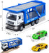Transporter Carrier Truck Toys with 2Pcs Toy Cars Set - Pull Back Cars with Lights and Sound Trailer Vehicles for Boys