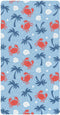 Jynexis Crab Palm Tree Blue Pattern Baby Crib Sheets, Cotton Fitted Crib Sheet,