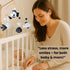 High-Contrast Black & White Fish Montessori Baby Mobile for Crib, Adjustable Wooden Arm Holder, Easy Clip-On Nursery