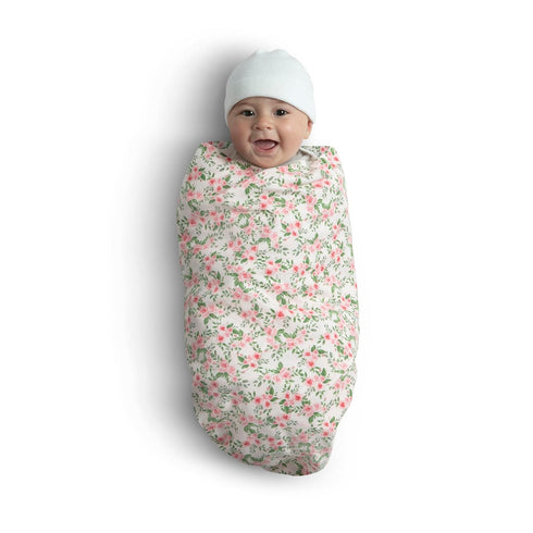 Delta Children 100% Cotton Flannel Baby Receiving Blankets for Girls and Boys, 30x30 Inches (Pack of 2), Pink Floral