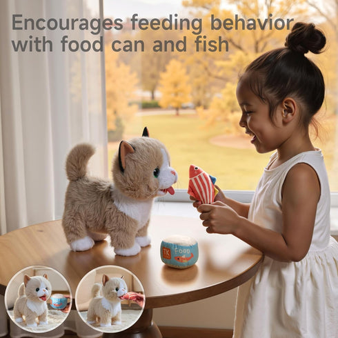 Set 3 4 5+ TUMAMA Walking Talking Cat Interactive Talking Cat, Interactive Electronic Cat Plush Toy with Leash, Wag