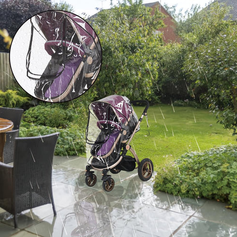 Universal Stroller PVC Rain Cover, Weather Shield Bug for Baby Travel, Windproof Canopy Protection from Dust, Snow,