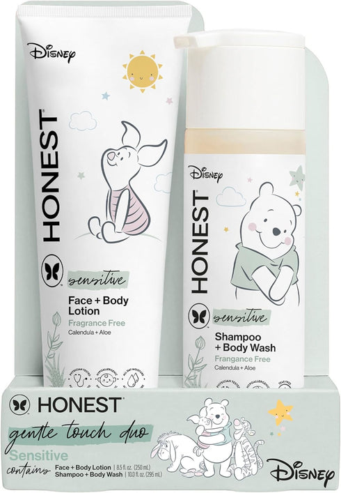 The Honest Company 2-in-1 Cleansing Shampoo and Body Wash, Face Lotion Bundle,