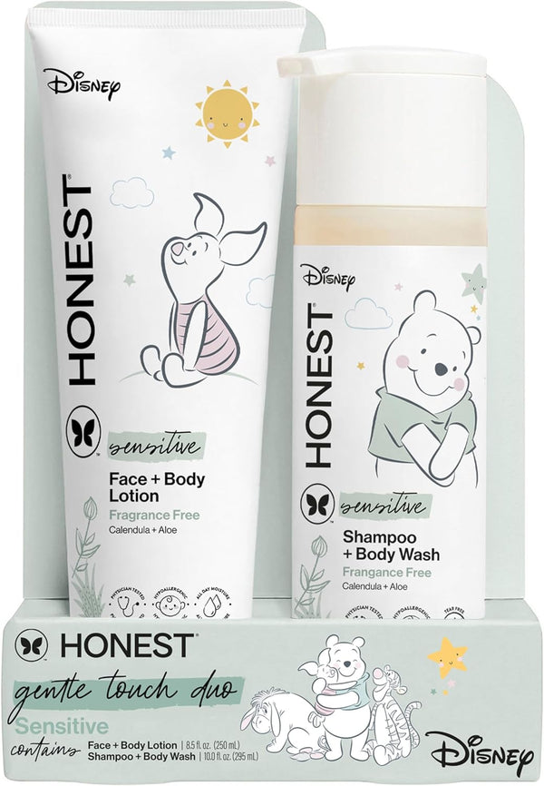 The Honest Company 2-in-1 Cleansing Shampoo and Body Wash, Face Lotion Bundle,