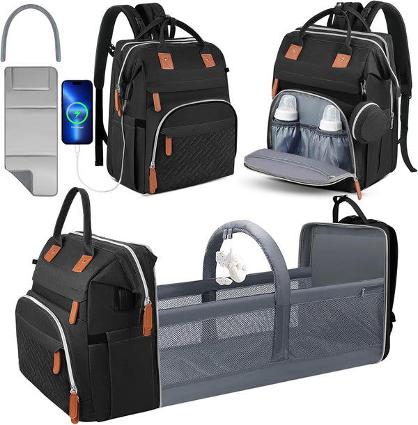 Diaper Bag Backpack for New Parents, Large Capacity Baby Travel Bag with
