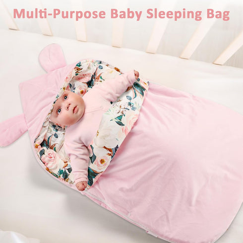 Cozy DILIMI Baby Car Seat Cover Winter, Warm & Baby Bunting Bag, Infant Carrier Cover for Girls and Boys, Pink Floral