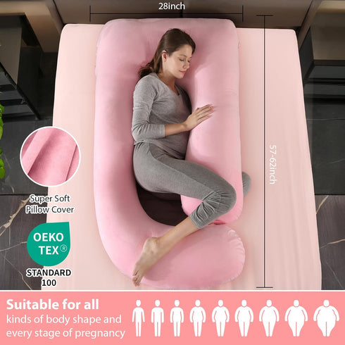 BATTOP Pregnancy Pillows for Sleeping- U Shaped Full Body Maternity Pillow, Pregnancy Pillow for Side Sleepers