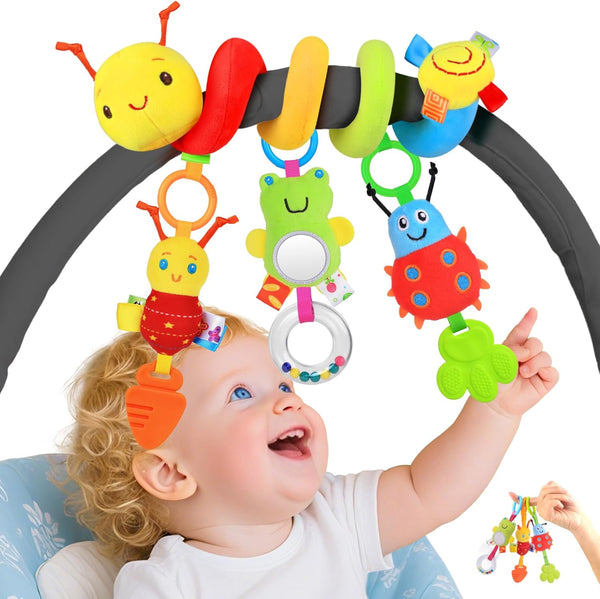 Car Seat Toys for Babies 0-6 Months, Upgraded Spiral Hanging Crib Stroller