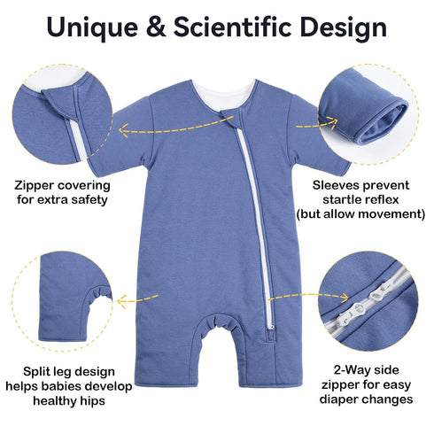 Exzzzllent 6-9 100% 2-Way Baby Transition Sleep Sack Months Cotton Warm Thick Transition Swaddles for Newborns Infant