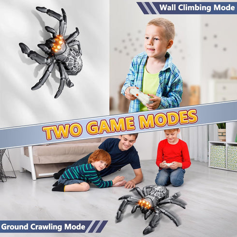 3-5 5-7 8-13, Infowush Wall Climbing Spider, Rechargeable Remote Control Spider Kids Toys, Floor/Wall Crawling Robot
