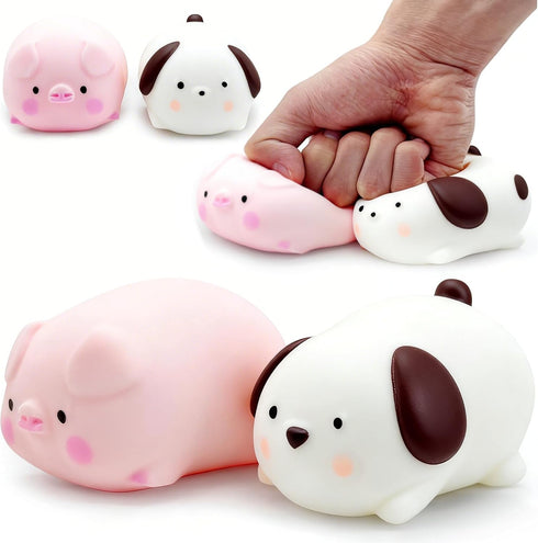 ZTATU Squishy Dogge & Piggy Stress Balls for Kids Squishy Fidget Toys (2-Pack)