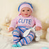 BABESIDE 4 Pcs Baby Doll Clothes Set for 17-22 Inch Reborn Dolls, Cute Cat Pattern Outfits for Girls