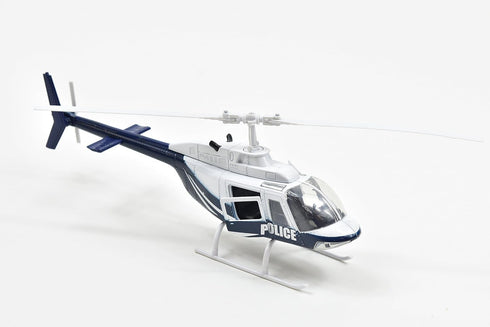 NewRay 206 1/34 Bell Helicopter Dark Blue and White Police Sky Pilot Series Diecast Model by New Ray