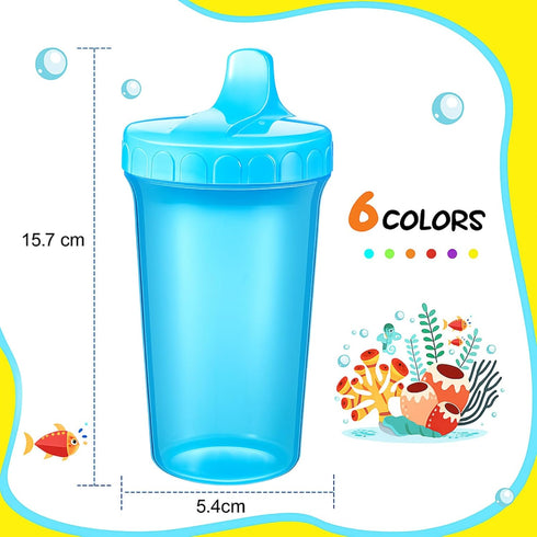 12 10 oz 1-3 Mifoci Pcs Sippy Cups for Toddlers No Spill Spout Cups with Lids Toddler Reusable Baby Feeding Supplies