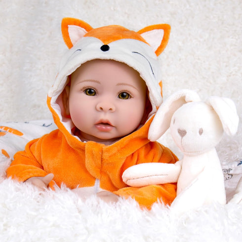 17 Inch 3+ Aori Baby Dolls - Real Life Doll with Ultra Soft Body & Fox Outfits for Girls | Pretend Play, Adoption Day