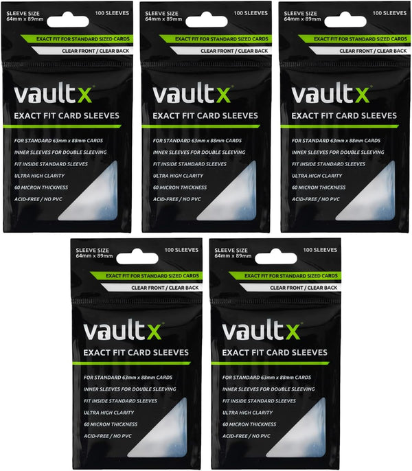 Vault X Exact Fit Trading Card Sleeves, Soft, High Clarity, Perfect Fit