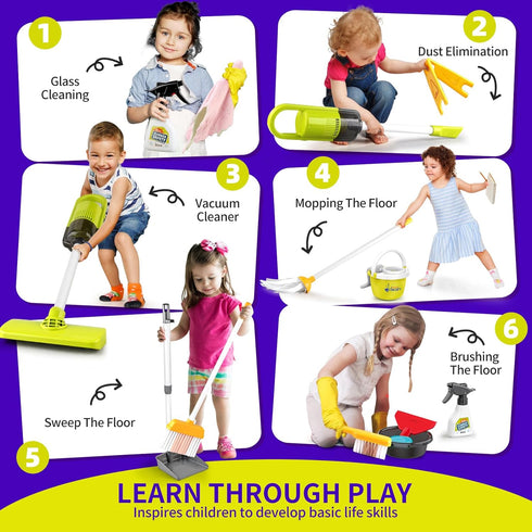 Pupu Pig Set, Set, Playset Set, Toddler Toys Cleaning Kids Cleaning Toy Pretend Play Home Cleaning - Incl.Electric Toy