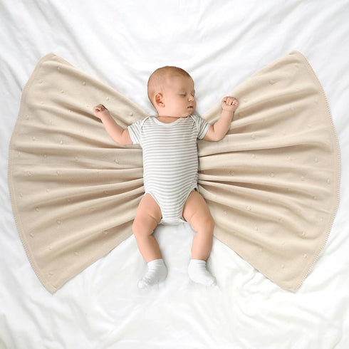 Neiwech Cozy 30x40 Inch Cotton Baby Blanket Knit Soft Lightweight Crib Stroller Nursery Receiving Swaddling Blankets