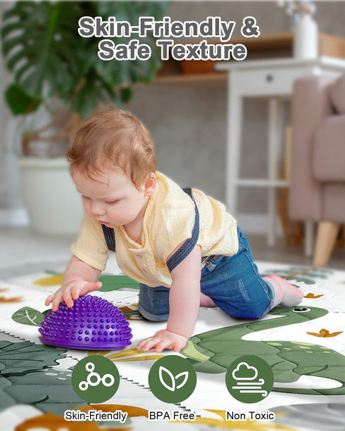 50x50 TINYHARBO Premium Foam Baby Play Mat Removable & Machine Washable Cover, Extra Thick Padding Playpen Mat