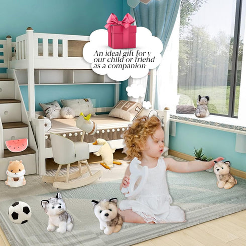 CHELEI2019 7.9" Husky Stuffed Animal, Stuffed Husky Dog Plush Pillow Toy, Gifts for Kids