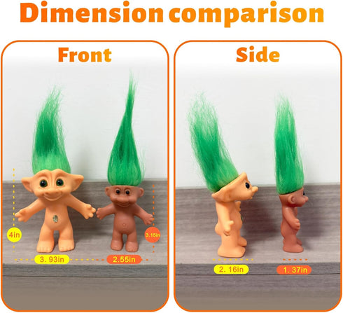 2packs Set,Retro 7.5" (Style3-Red+Blue) Vintage Troll Dolls Troll Doll Chromatic Adorable for Collections, School