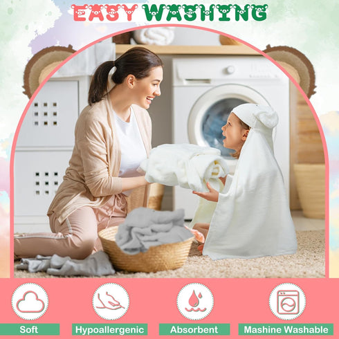 0-5 28 47 Inch Color,2 Xtinmee Toddler Bath Towels Hooded for Kid Year x Absorbent Baby Hooded Towel with Bear Ears