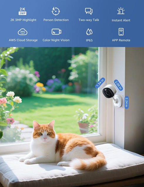 Lepro 2K 2-Way Security Indoor & Outdoor Camera for Baby Care, Pet Monitoring, Remote Intercom, Night Vision, Audio