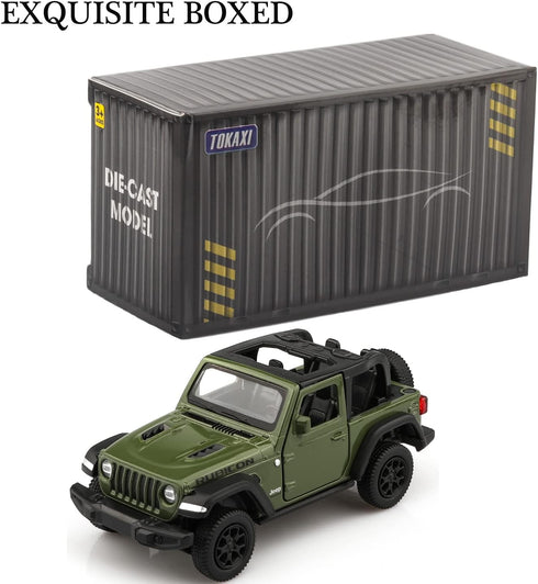 1/36 Scale Jeep Wrangler Rubicon Diecast Car Models, Pull Back Vehicles, Cars Gifts for Boys Girls