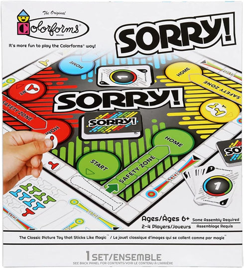 Colorforms Sorry! Travel Paperboard Board Game