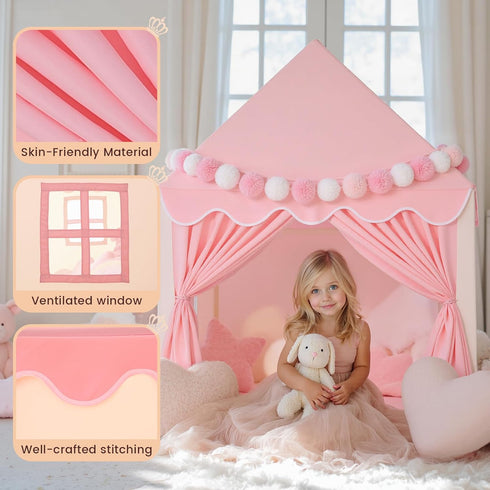 SISTICKER Kids Play Tents for Girls Large Fairy Playhouse for Kids Princess Castle Tent Gift Toys for Girl Toddler