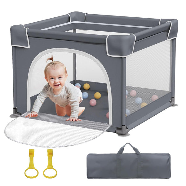 Jixrolyn Small Playpen for Babies and Toddlers, 36"x36", Soft Breathable Mesh, Anti-Slip