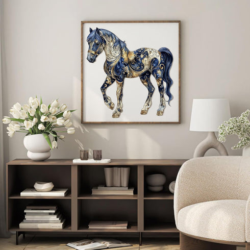 300pcs 15'' 15.6'' Horse Wooden Puzzles for Adults, Horse Wooden Jigsaw Puzzles for Adults, Unique Shaped Jigsaw