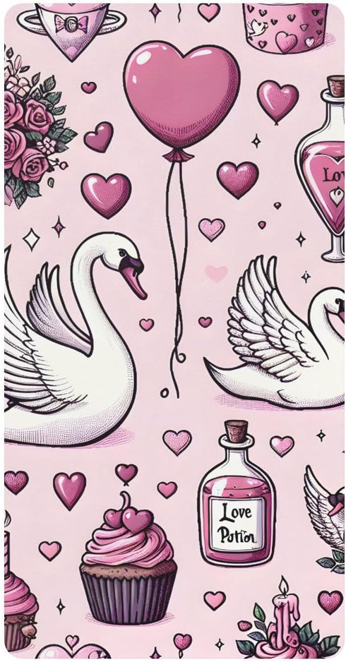 CZXW Swan Valentines Love Crib Sheets Fitted 52" x 28" Natural Cotton Soft