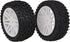 BQLZR 4X White Front Rear Wheel Rim Rubber Tyre Replacement for RC 1:10 Off-Road