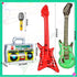 BBTO 15 Pcs Inflatable Rock Star Toy Set, 23.6 Inch Electric Guitar, Bass Guitar, Microphones & Boombox