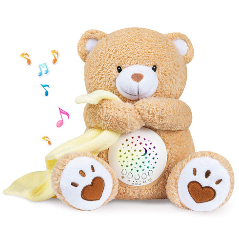BEREST Baby Sleep Soother Bear, Mom's Heartbeat & Lullabies White Noise Machine,