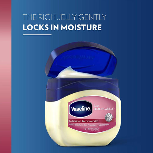 Vaseline 100% Pure Petroleum Jelly Baby, Dermatologist Recommended, Hypoallergenic Skin Protectant, 2 Pack - 13 oz each