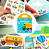 2 Sets Portable Jelly Quiet Busy Sticker Book - Vehicle & Animal Reusable Sticker Books for Kids, Educational Toys