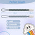 Stylish Silicone Pacifier Clips 4-Pack for Baby Boys and Girls, Woven Rope Design for Teething Relief, Grey