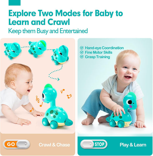 Baby Toys for 6-12 Months - Touch & Go Musical Light Infant Toys for Tummy Time and Crawling