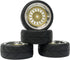4PCS 64mm RC On Road Rubber Tires and Plastic Plating Wheel Rims Set for 1/10 RC Touring Racing Drift Car