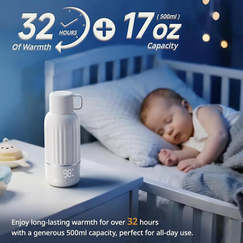 2.5 10200mAh 17oz Snow Bear Portable Bottle Warmer for Travel, Fast Heating in Mins for Breast Milk and Formula