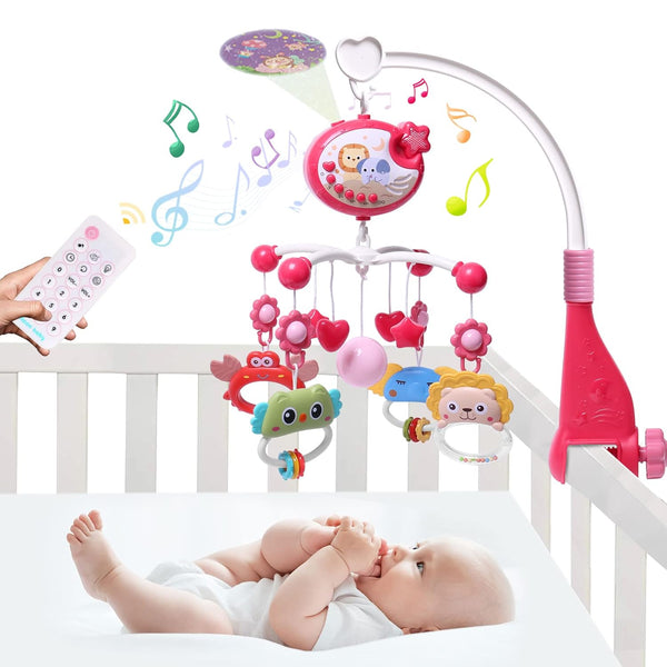 YUNGCHI Baby Mobile for Crib with Crib Toys Music and Lights for